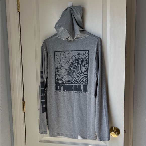 NWT O’Neill TRVLR UPF Hooded Long Sleeve Gray Men’s Small - Picture 6 of 11